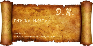 Dóka Márk névjegykártya